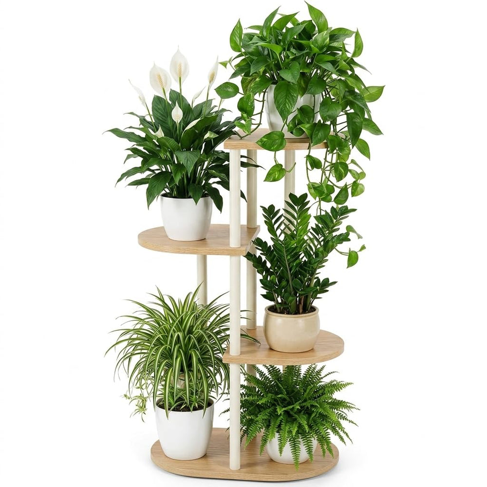 Korrie Home 4-Tier Plant Stand White front view