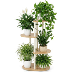Korrie Home 4-Tier Plant Stand White front view