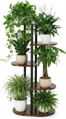 Korrie Home 5-Tier Plant Stand wooden shelf front view