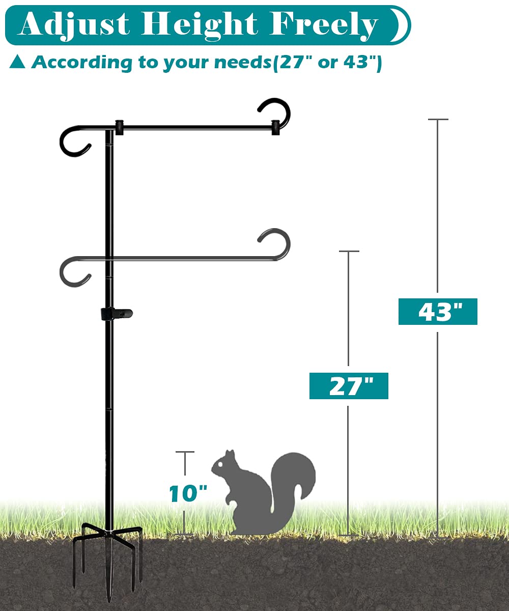 Koutemie flag stand with wind-proof stoppers and clip