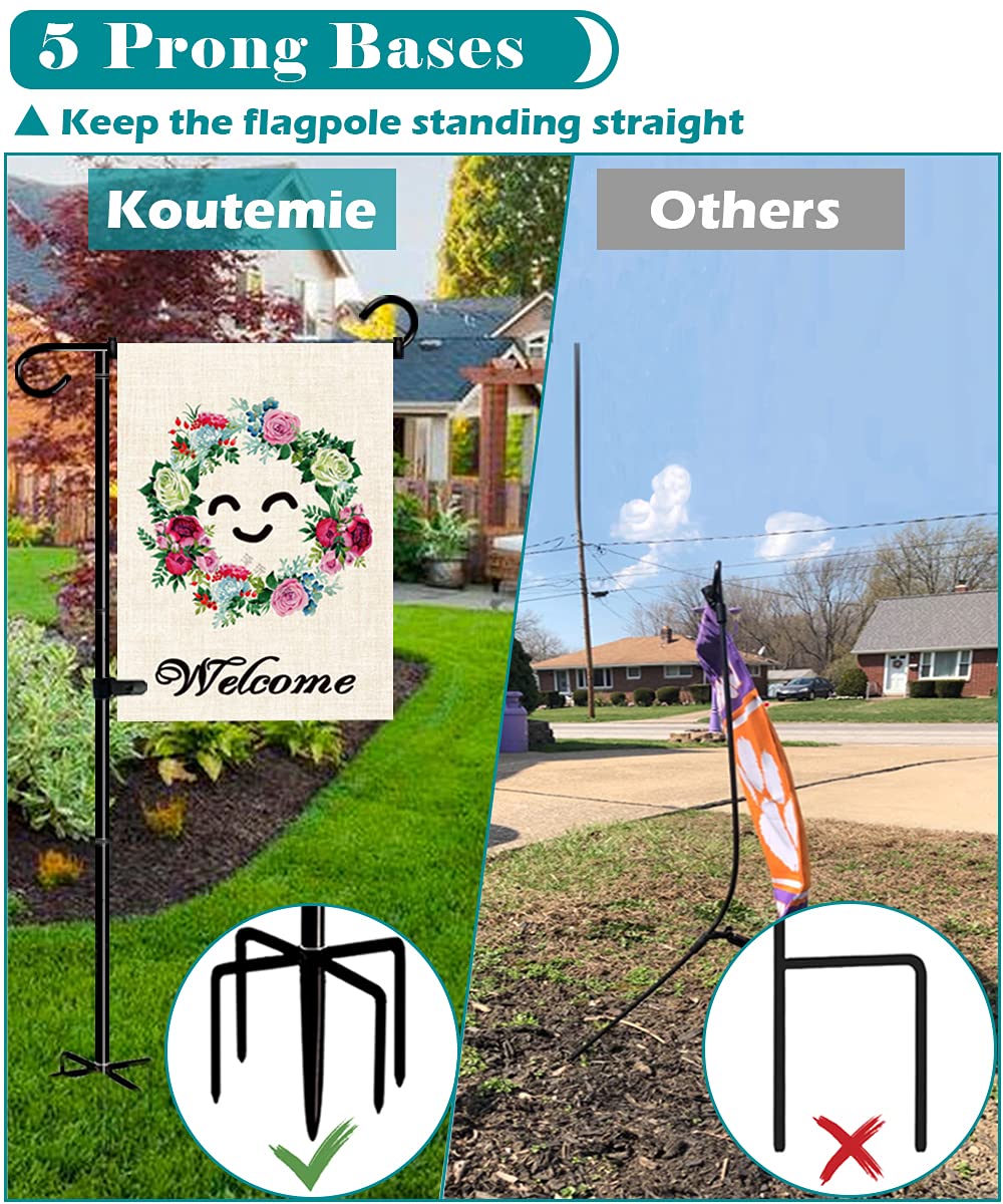 Koutemie Garden Flag Stand with 12x18 flag displayed