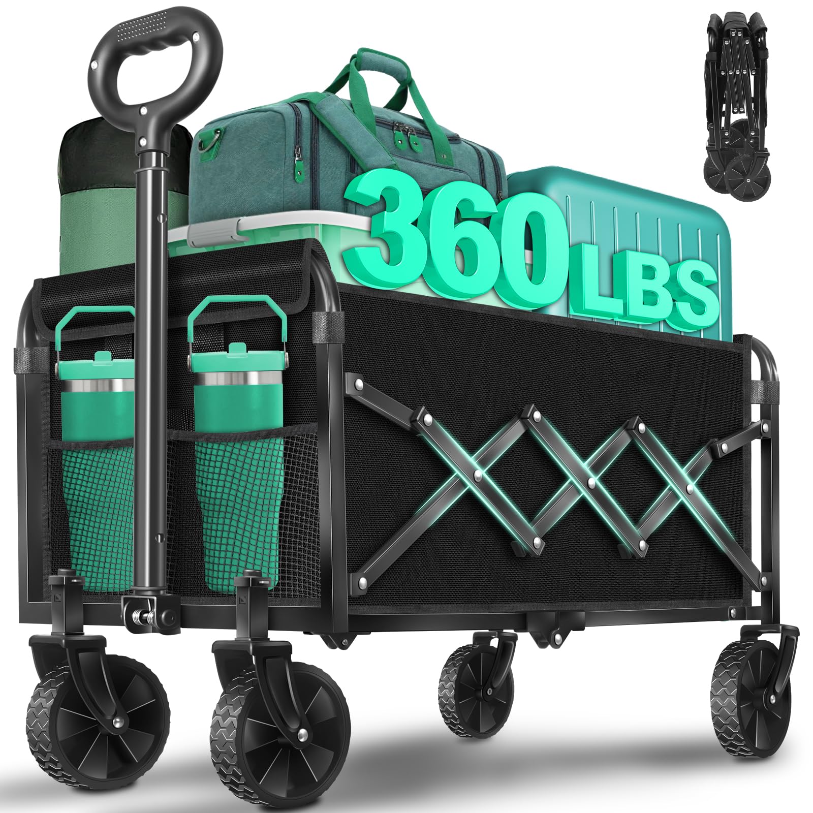 Kovryx Collapsible Wagon Cart black front view