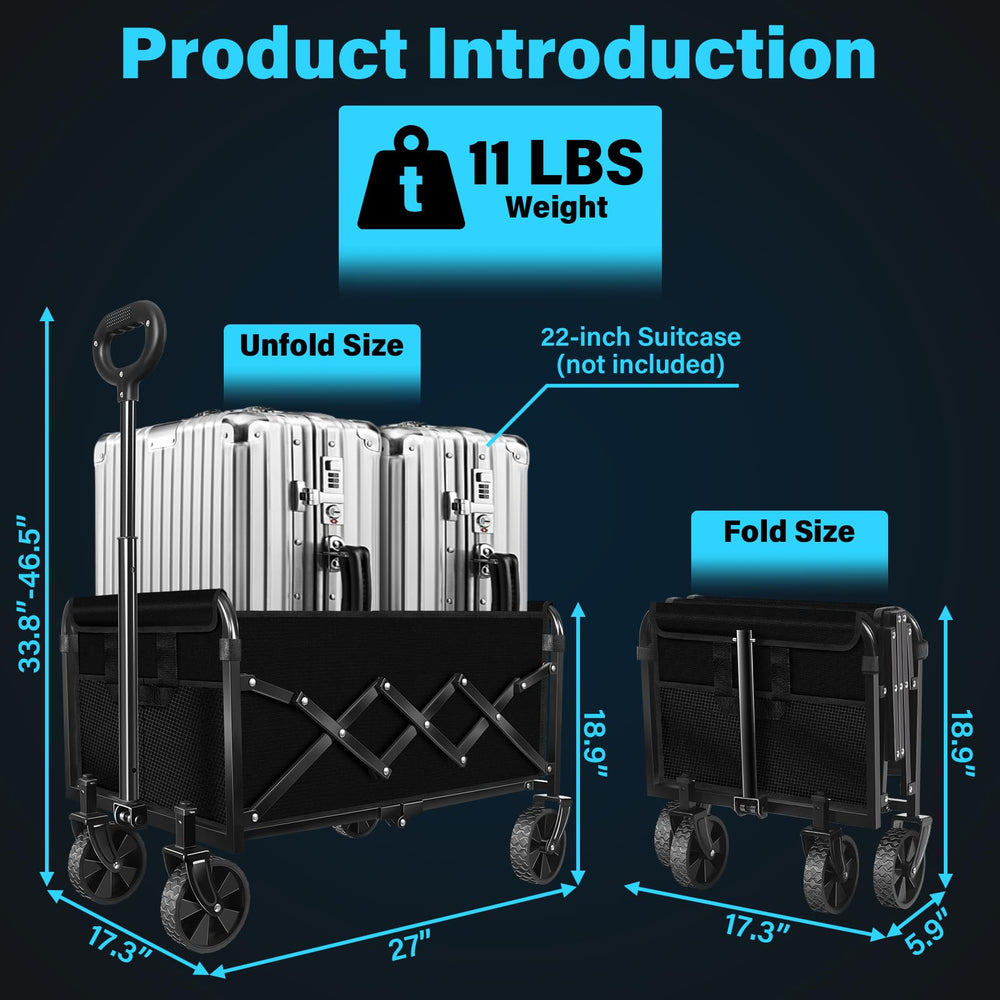 Kovryx Collapsible Wagon Cart folded for storage