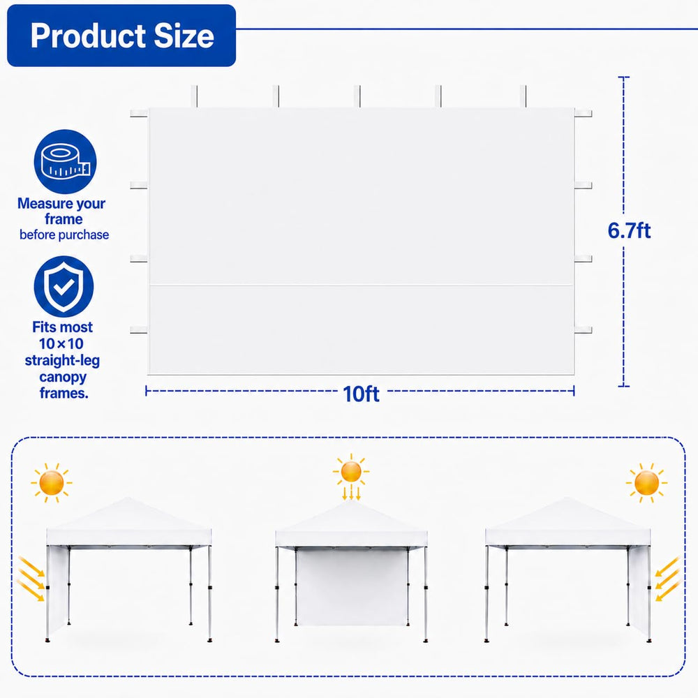KPROE 10 x 10 canopy sidewall showing heavy gauge zipper