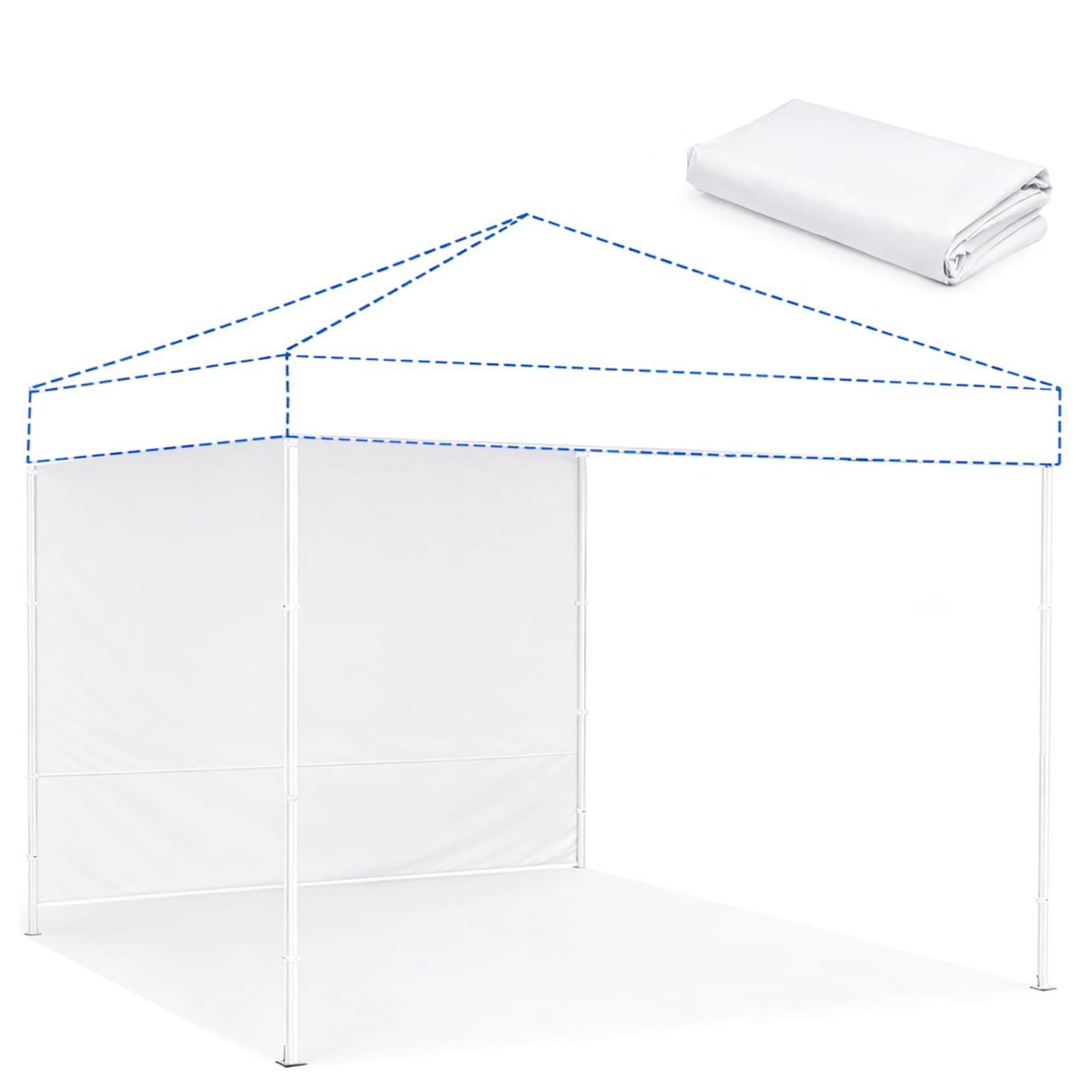 KPROE 10 x 10 white canopy sidewall panel front view