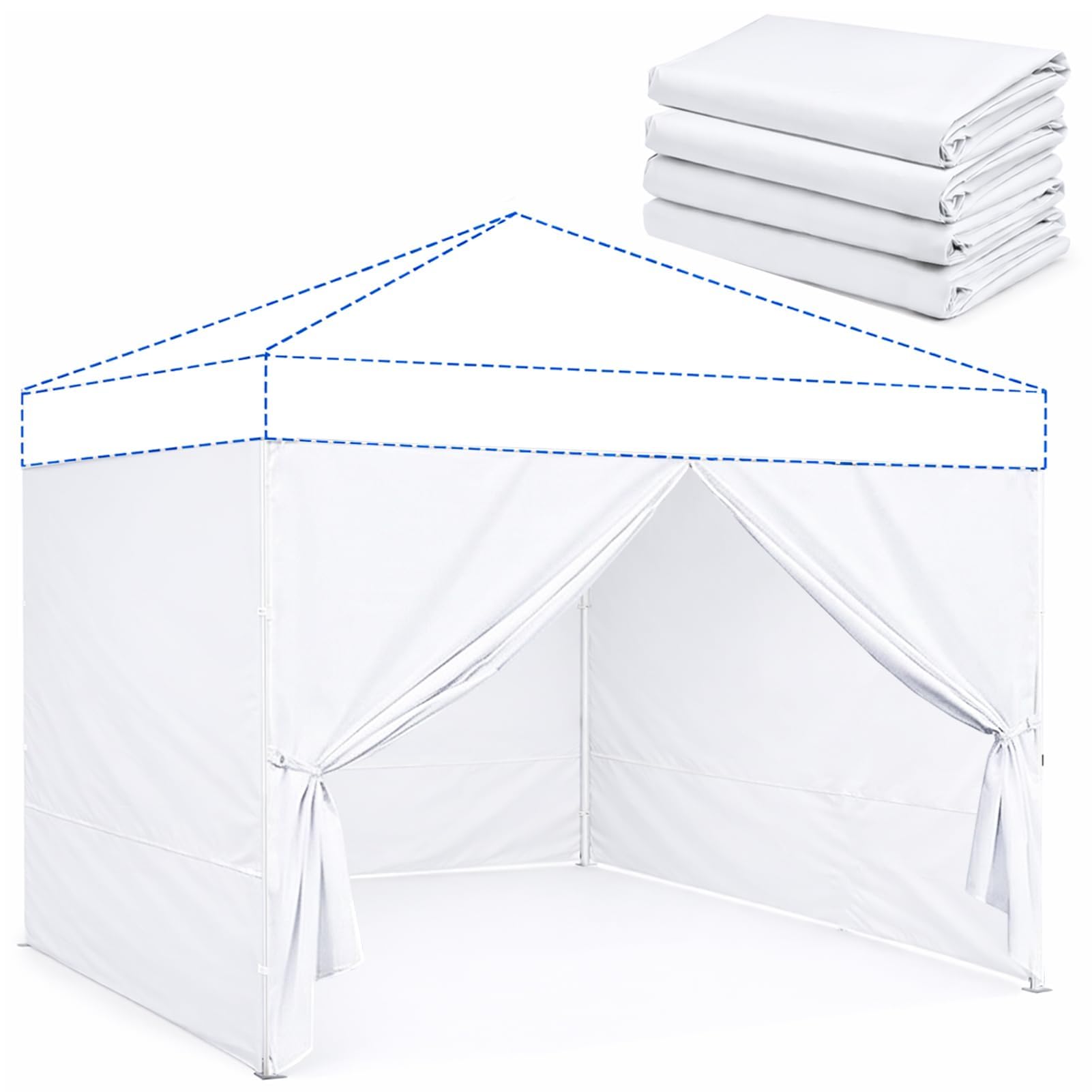 KPROE 10x10 Canopy Sidewall panel in white, front view