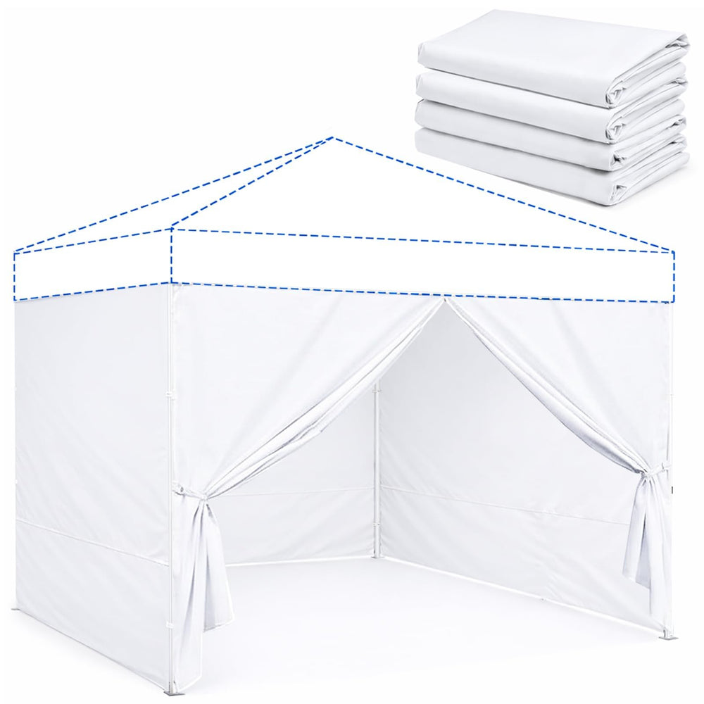 KPROE 10x10 Canopy Sidewall panel in white, front view