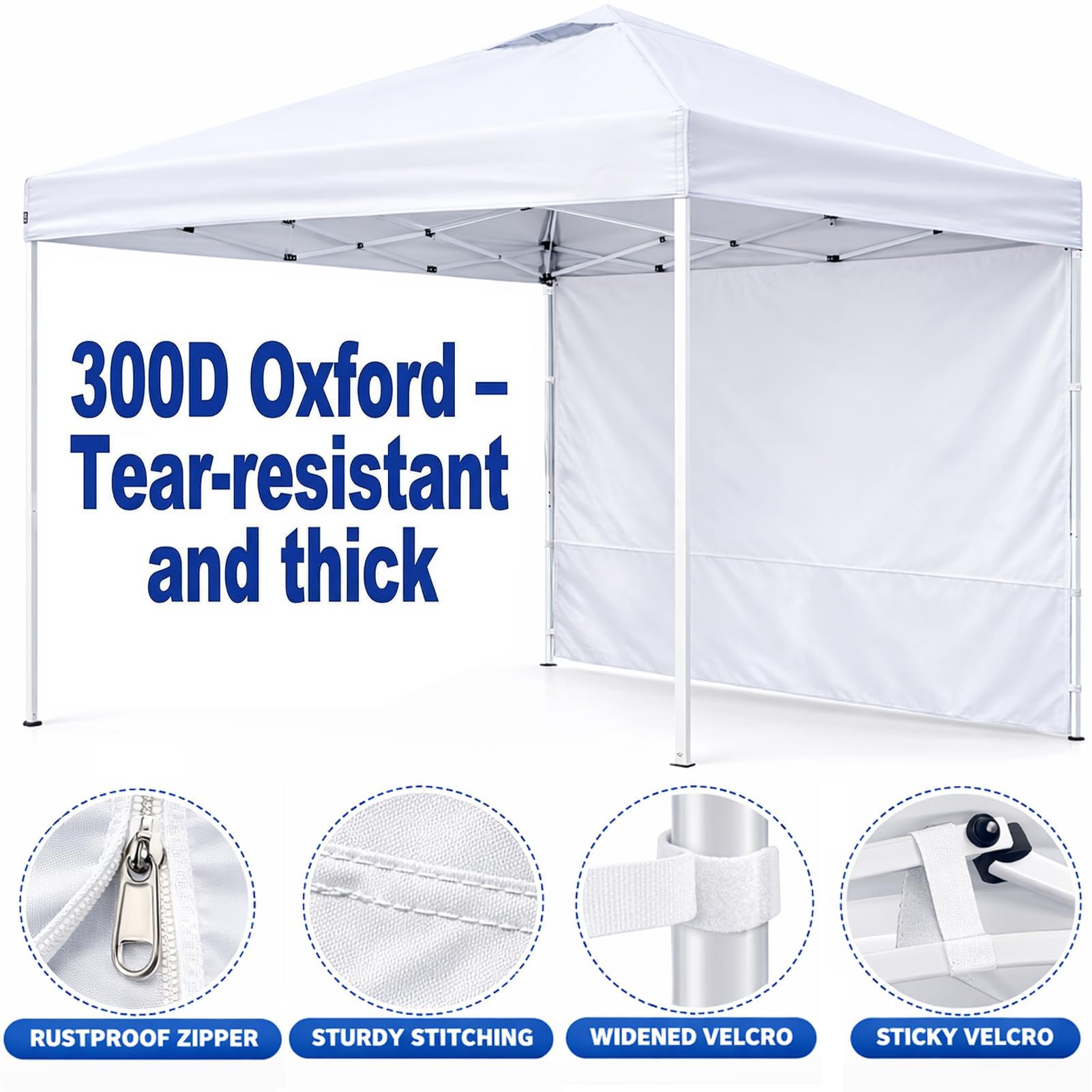 KPROE 10x10 Canopy Sidewall showing weather protection