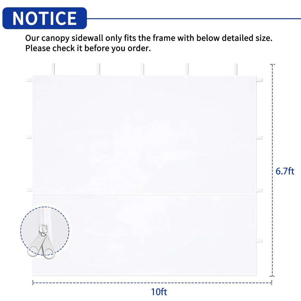 KPROE 10x10 Canopy Sidewall with zipper attachment detail