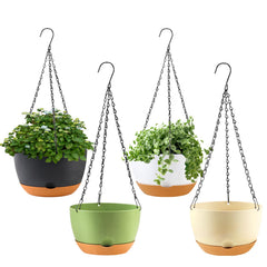 KPUVX 8 inch hanging planter in multicolor with removable saucer