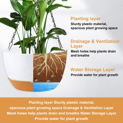 KPUVX hanging planter with iron chain installation