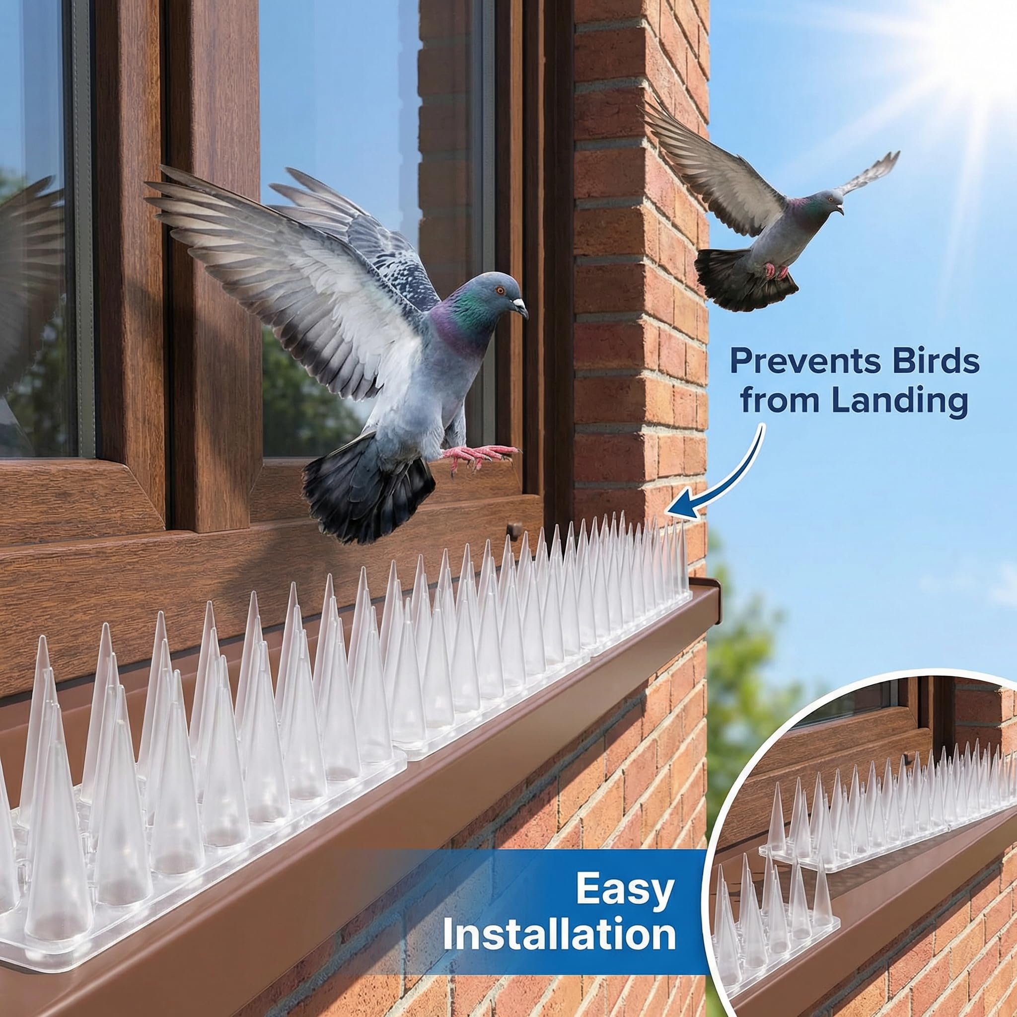 KraAra Bird Spikes installed on a railing