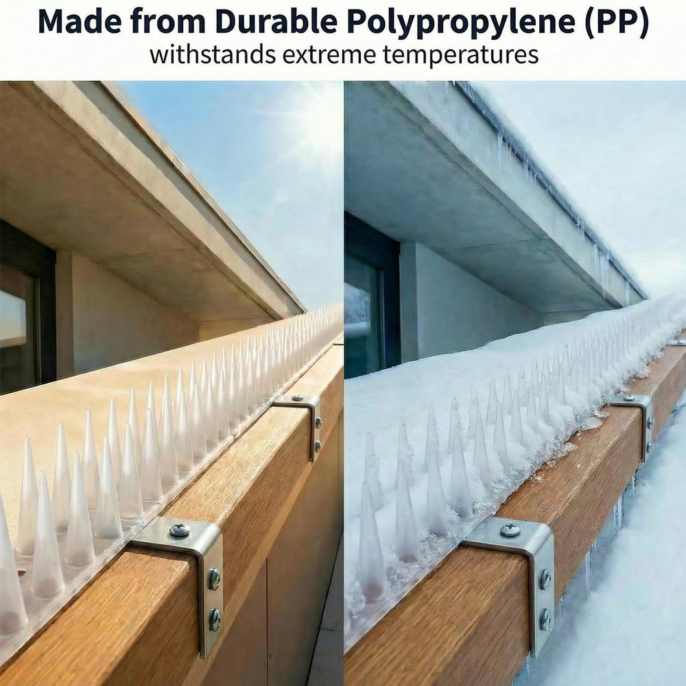 KraAra Bird Spikes on a roof edge preventing birds