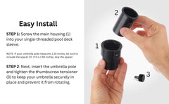 Kraemer Umbrella Pole Stabilizer side view showing threaded design