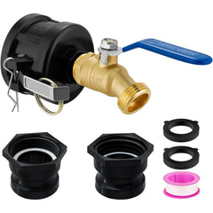 Kruuvax IBC Tote Adapter front view with brass fittings