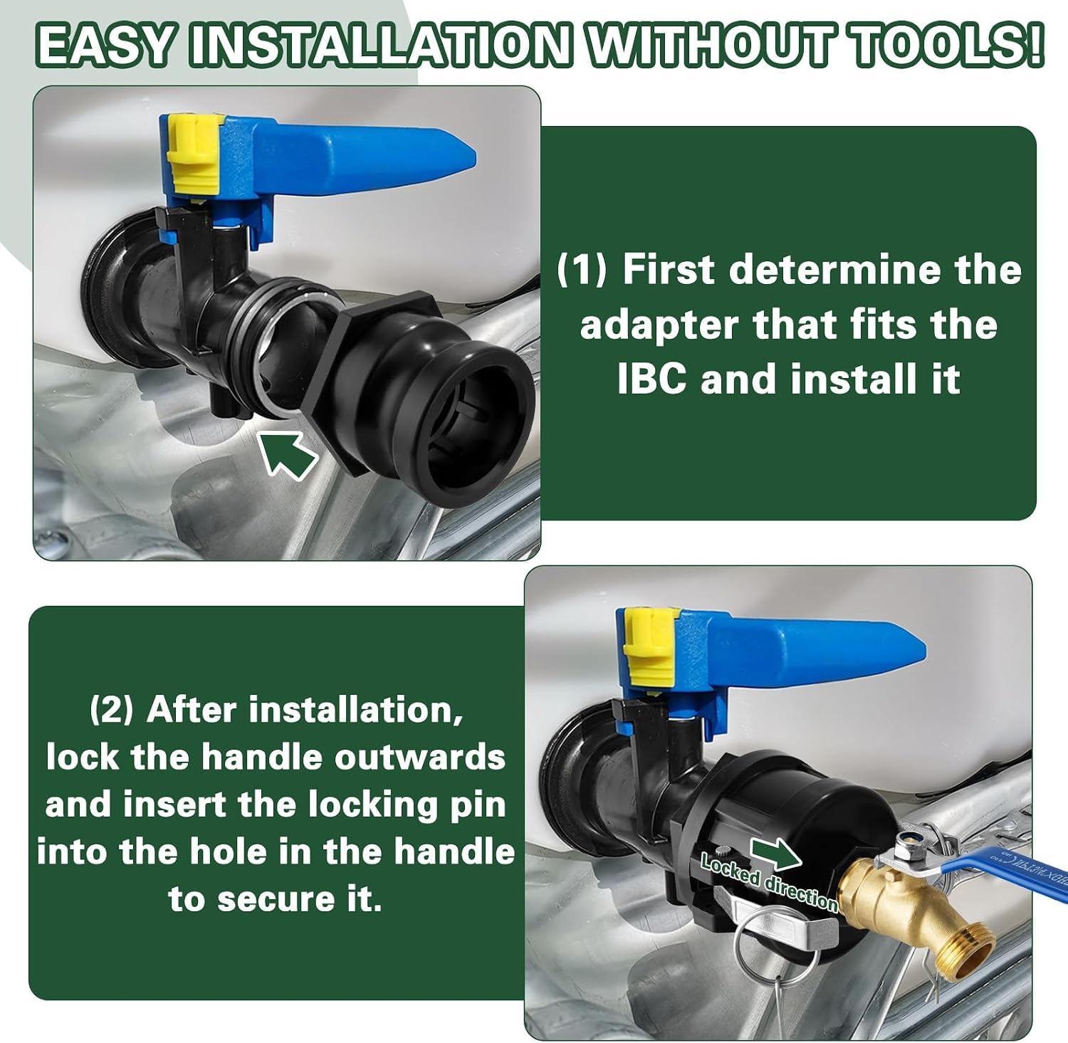 Kruuvax IBC Tote Adapter with garden hose connection