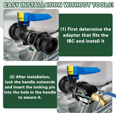 Kruuvax IBC Tote Adapter with garden hose connection
