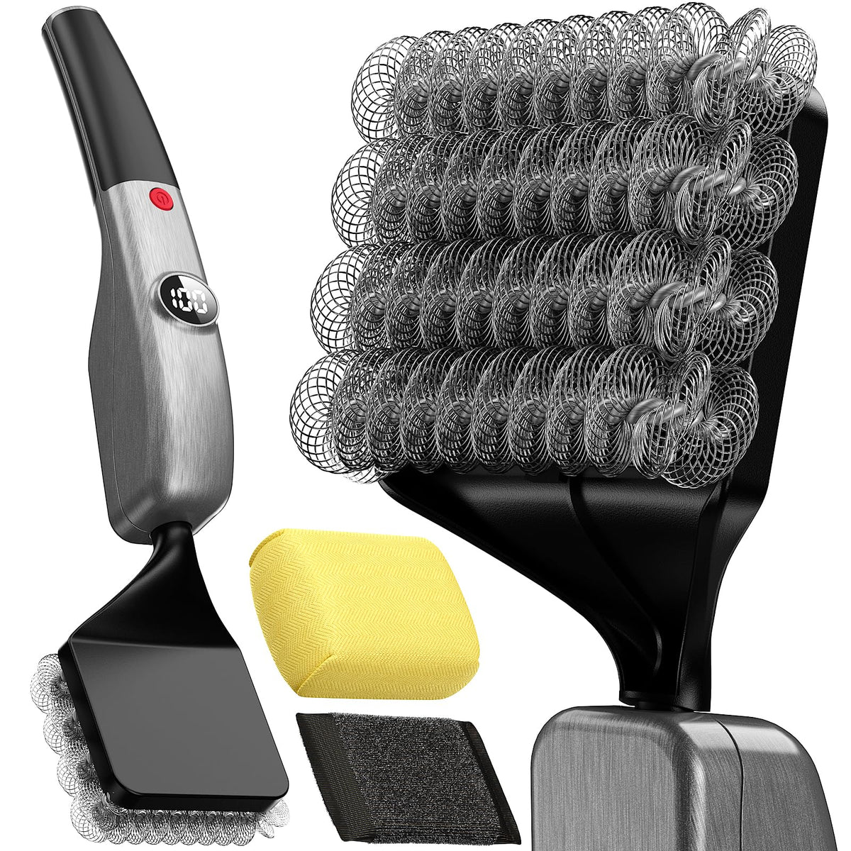 KSNLM Electric Grill Brush front view with three heads