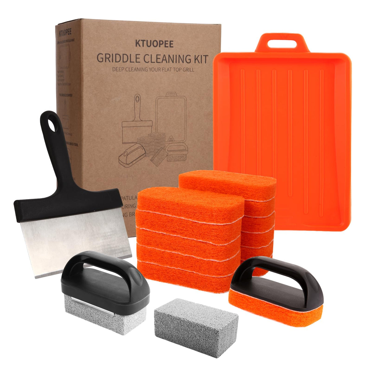 KTUOPEE Griddle Cleaning Kit 18 Pieces front view