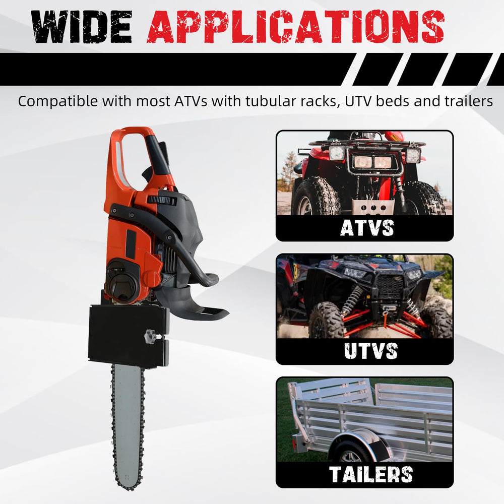 KUAFU Chainsaw Bracket holding chainsaw in vertical position