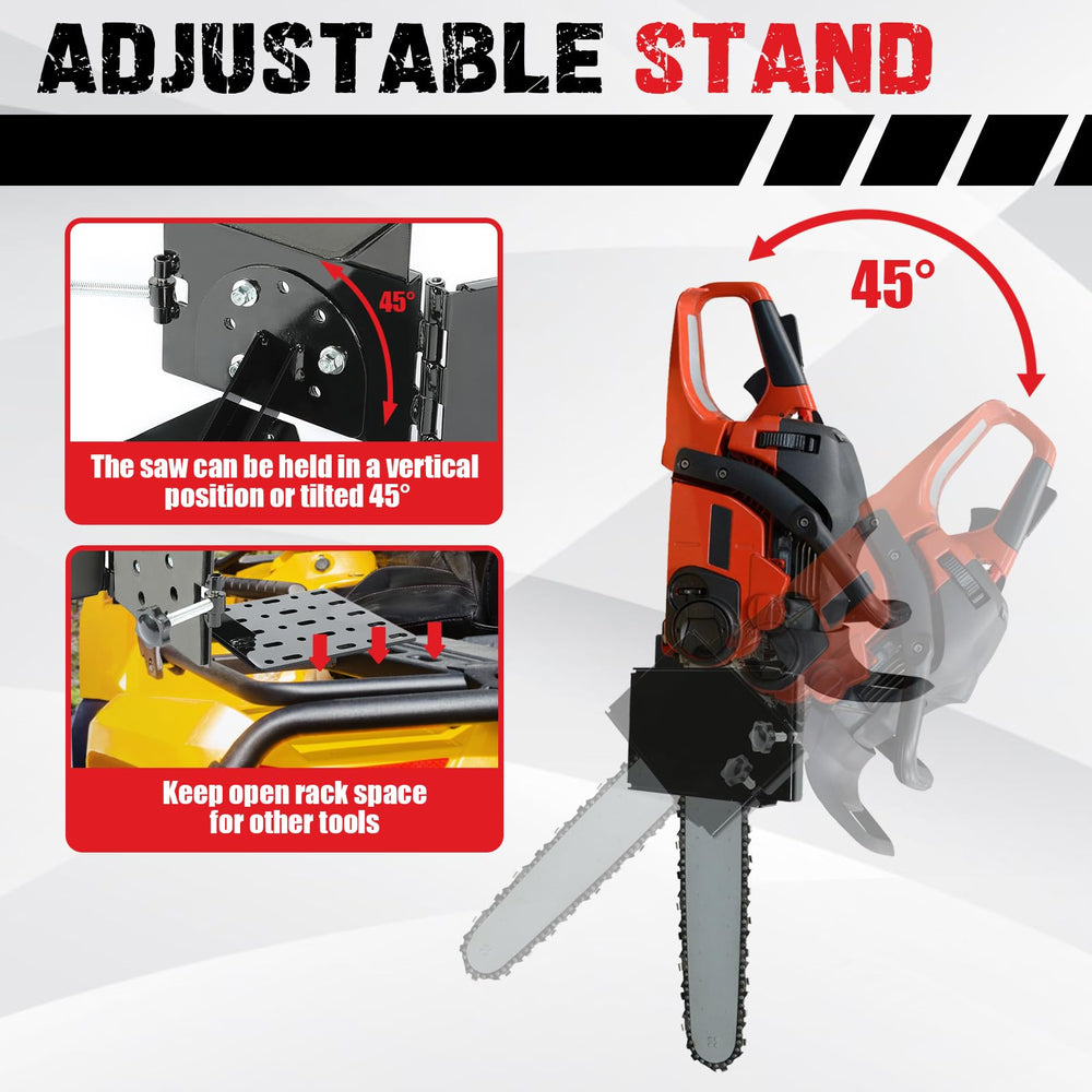 KUAFU Chainsaw Bracket installed on ATV tubular rack