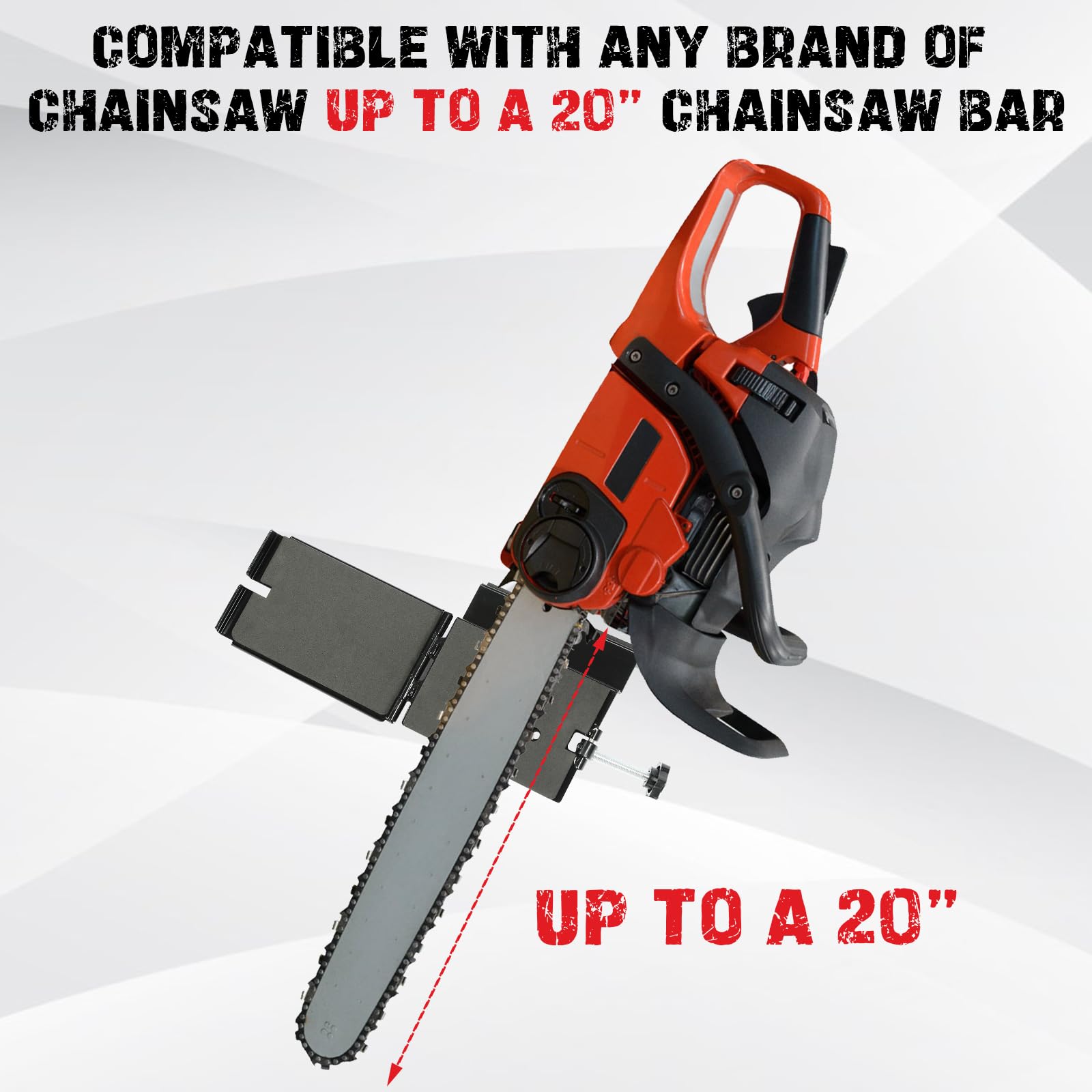 KUAFU Chainsaw Bracket tilted at 45 degrees on UTV