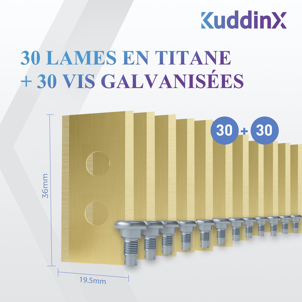 KuddinX titanium blades showing smooth cutting edges