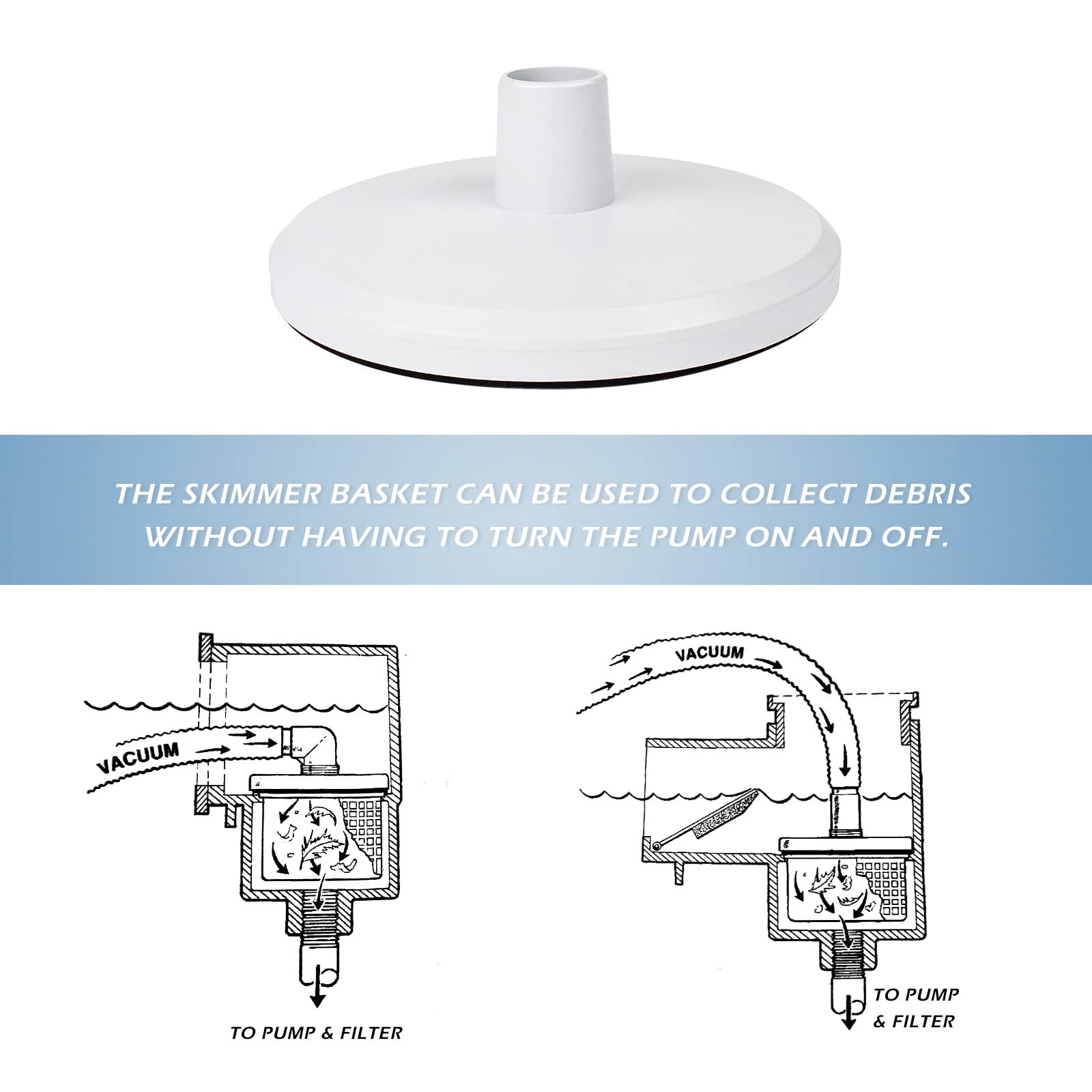 kufudigital skimmer vacuum plate in use in a pool