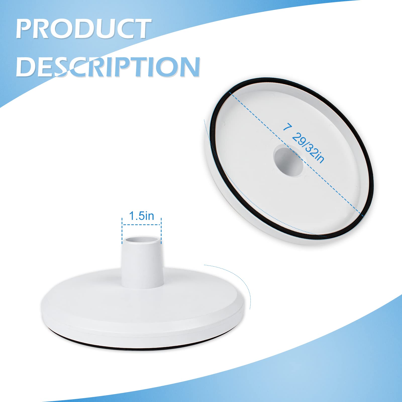 kufudigital skimmer vacuum plate side view showing diameter