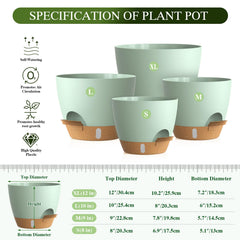 KUGAZ 10-inch self-watering pot in green brown