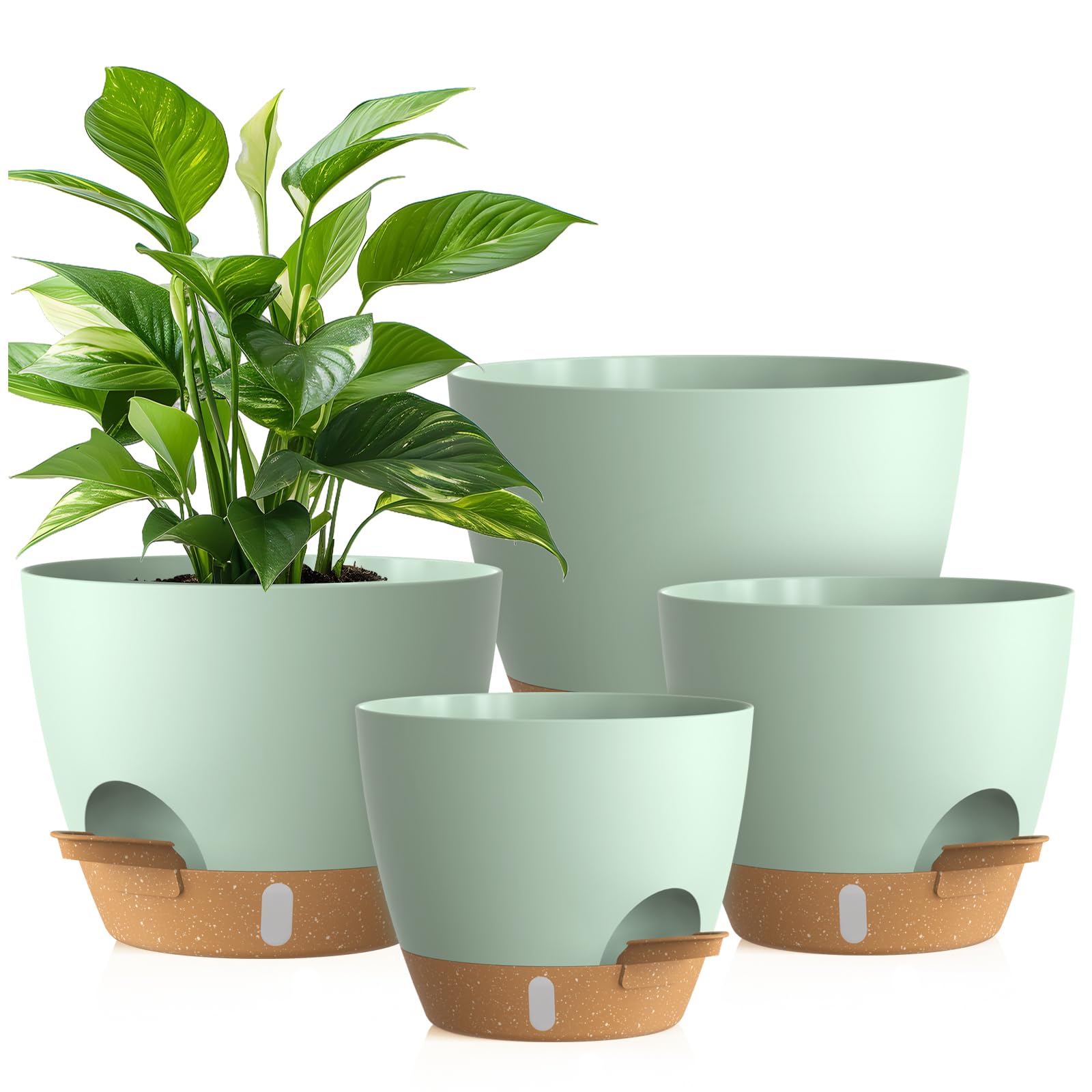 KUGAZ 12-inch self-watering pot with drainage holes