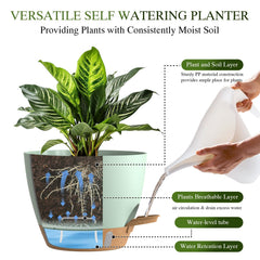 KUGAZ 8-inch planter with saucer and cotton rope