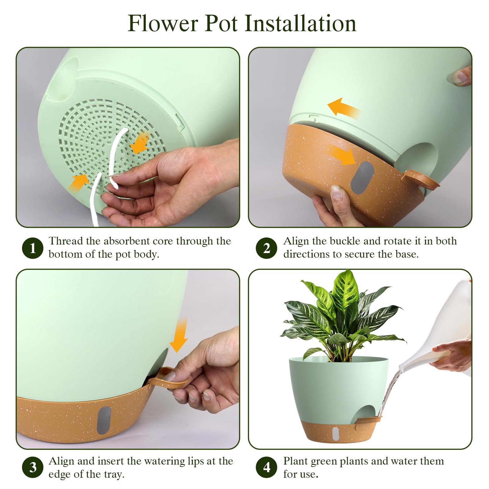 KUGAZ 9-inch plant pot with water level indicator