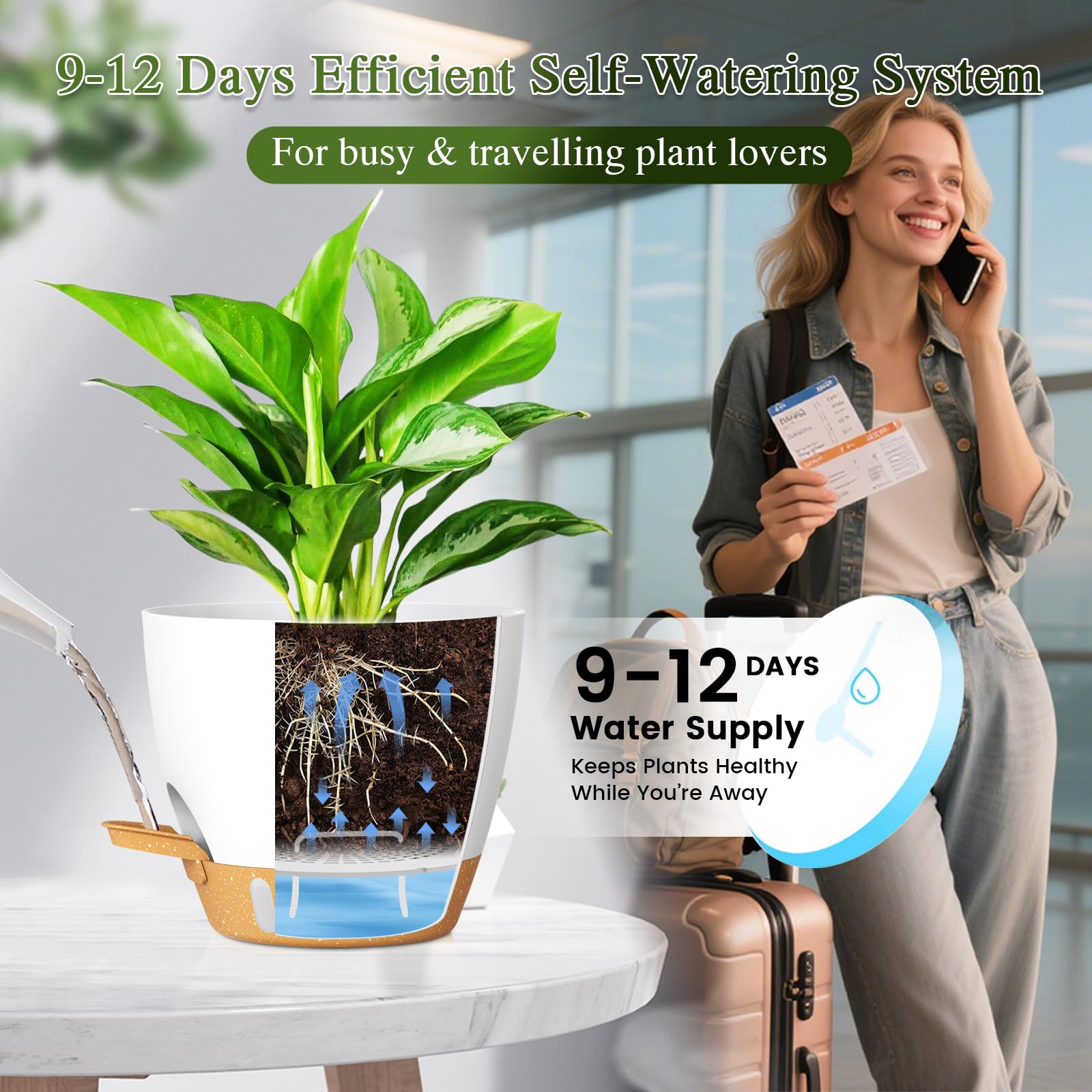 KUGAZ pots in a modern home setting with indoor plants