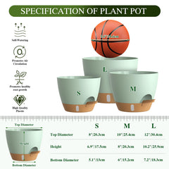 KUGAZ self watering pots 10 inch side view