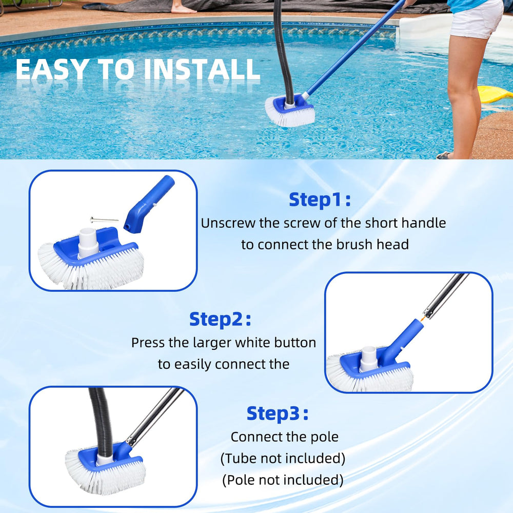 Kulahlik Pool Brush attached to standard pool vacuum hose