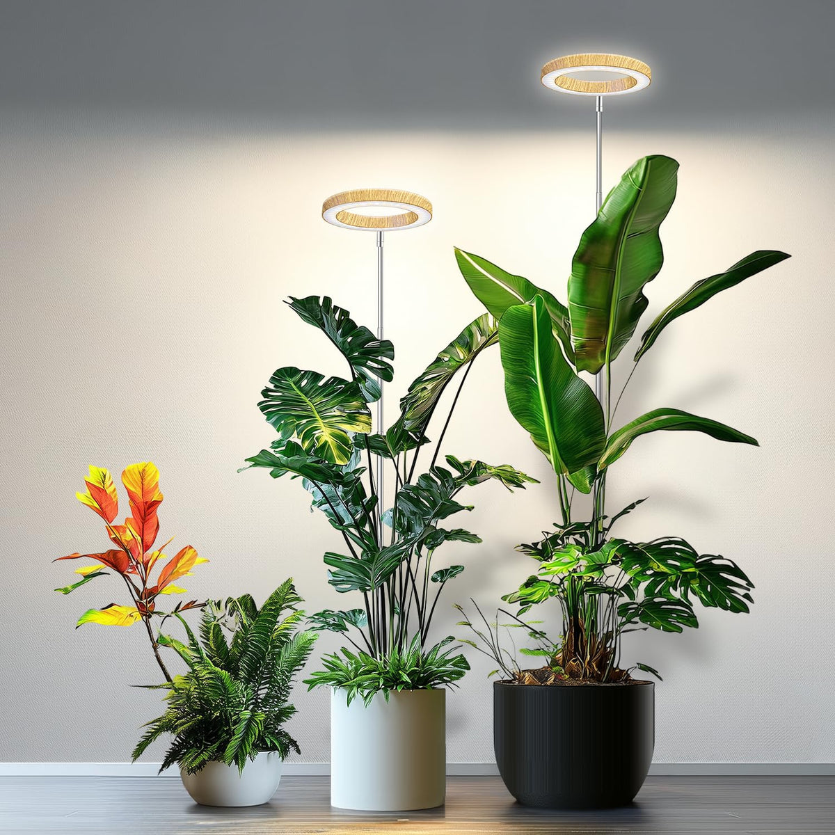 Kullsinss 6.3in grow light front view with faux wood grain design