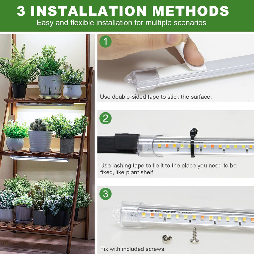 Kullsinss Grow Light Strips in a small greenhouse setup