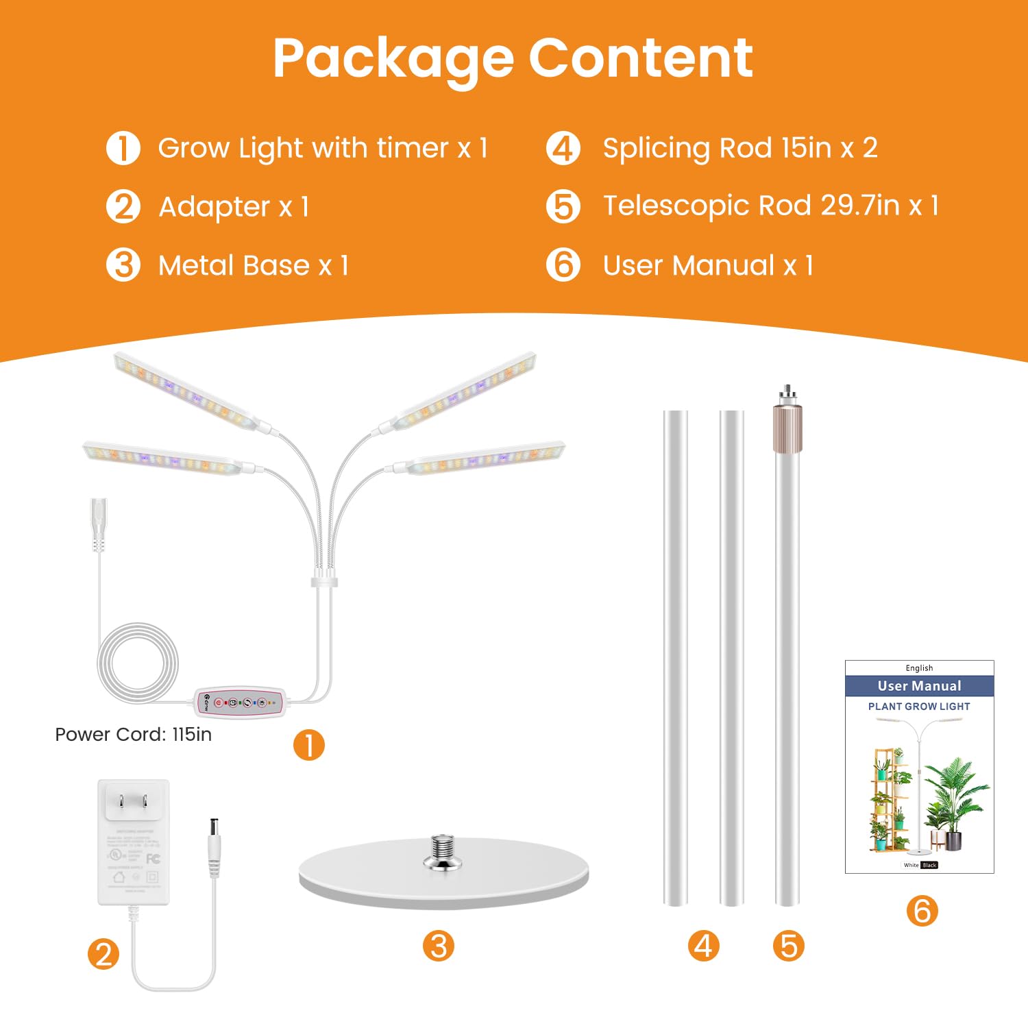 Kullsinss Grow Light with adapter and mounting kit