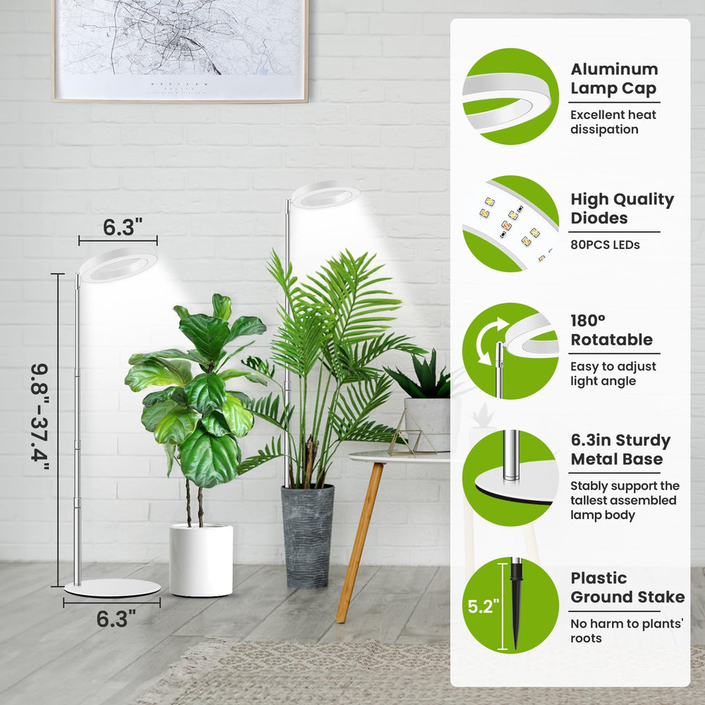 Kullsinss grow light with metal base and plastic stakes
