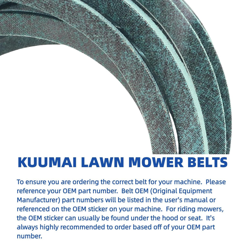 Kuumai Deck Belt close-up on lawn mower deck