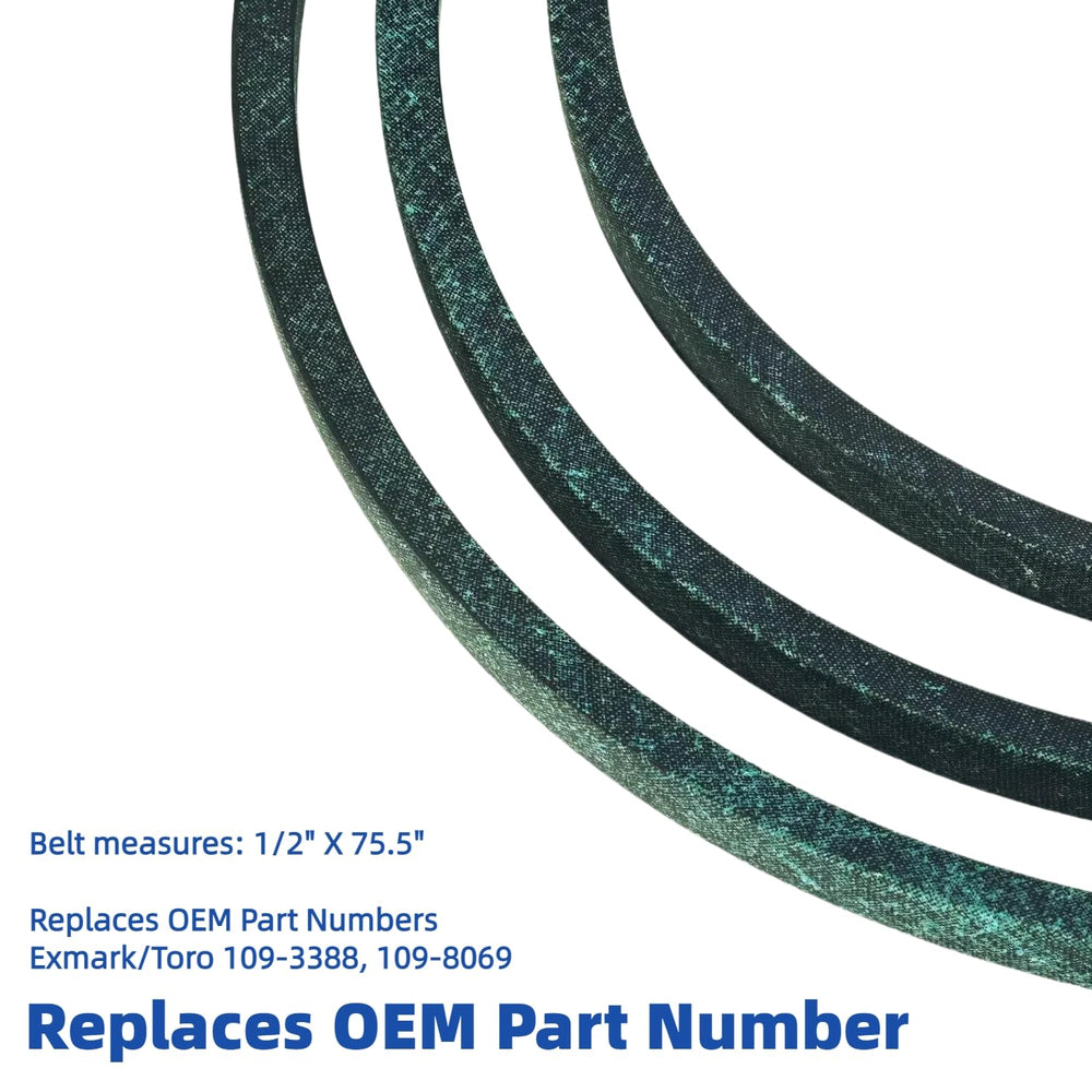 Kuumai Pump Drive Belt side view showing dimensions