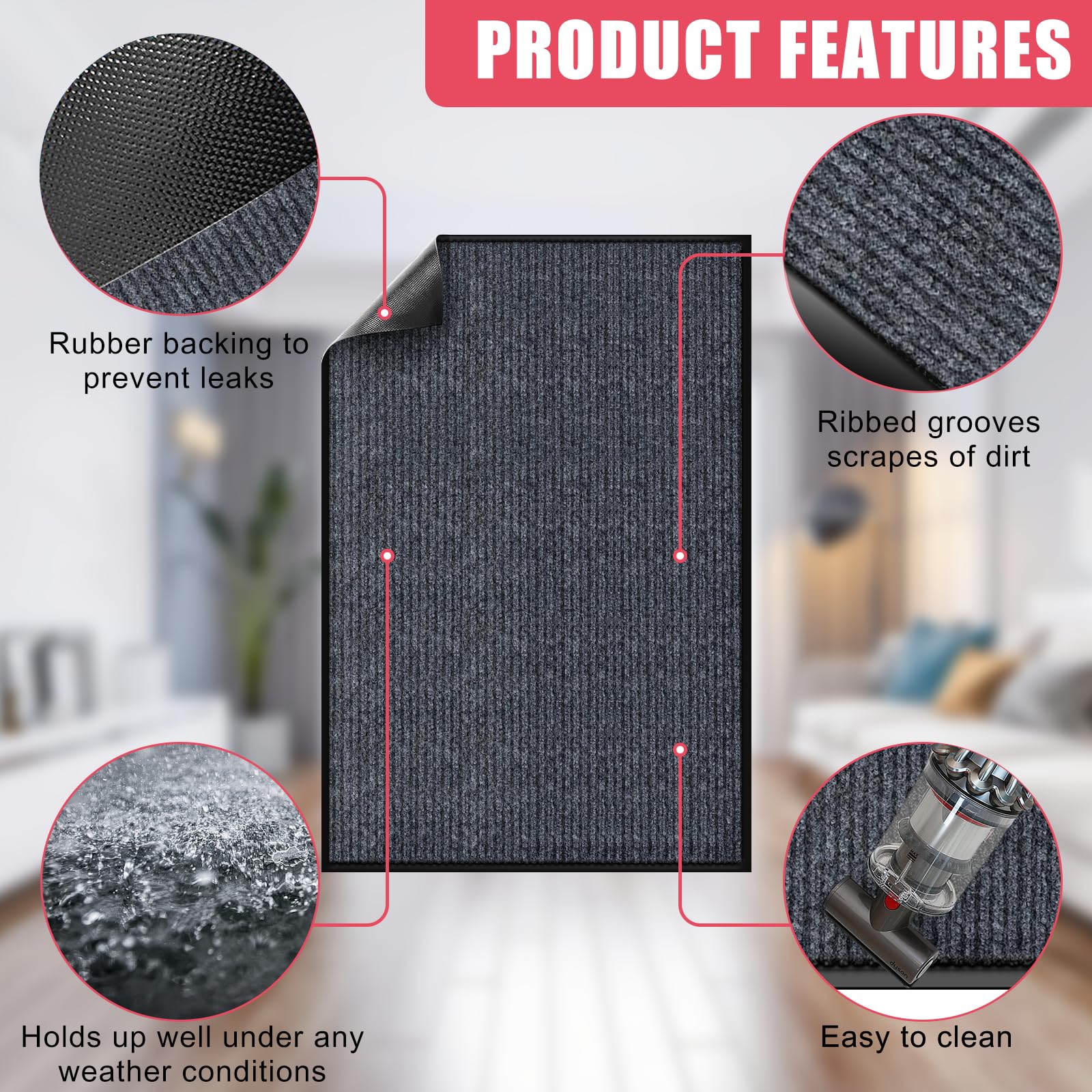 Kuyal doormat showing deep grooves for moisture absorption