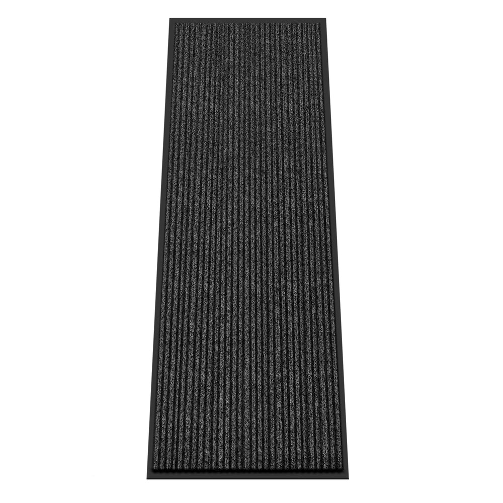 Kuyal Front Door Mat 2'x6' black model front view