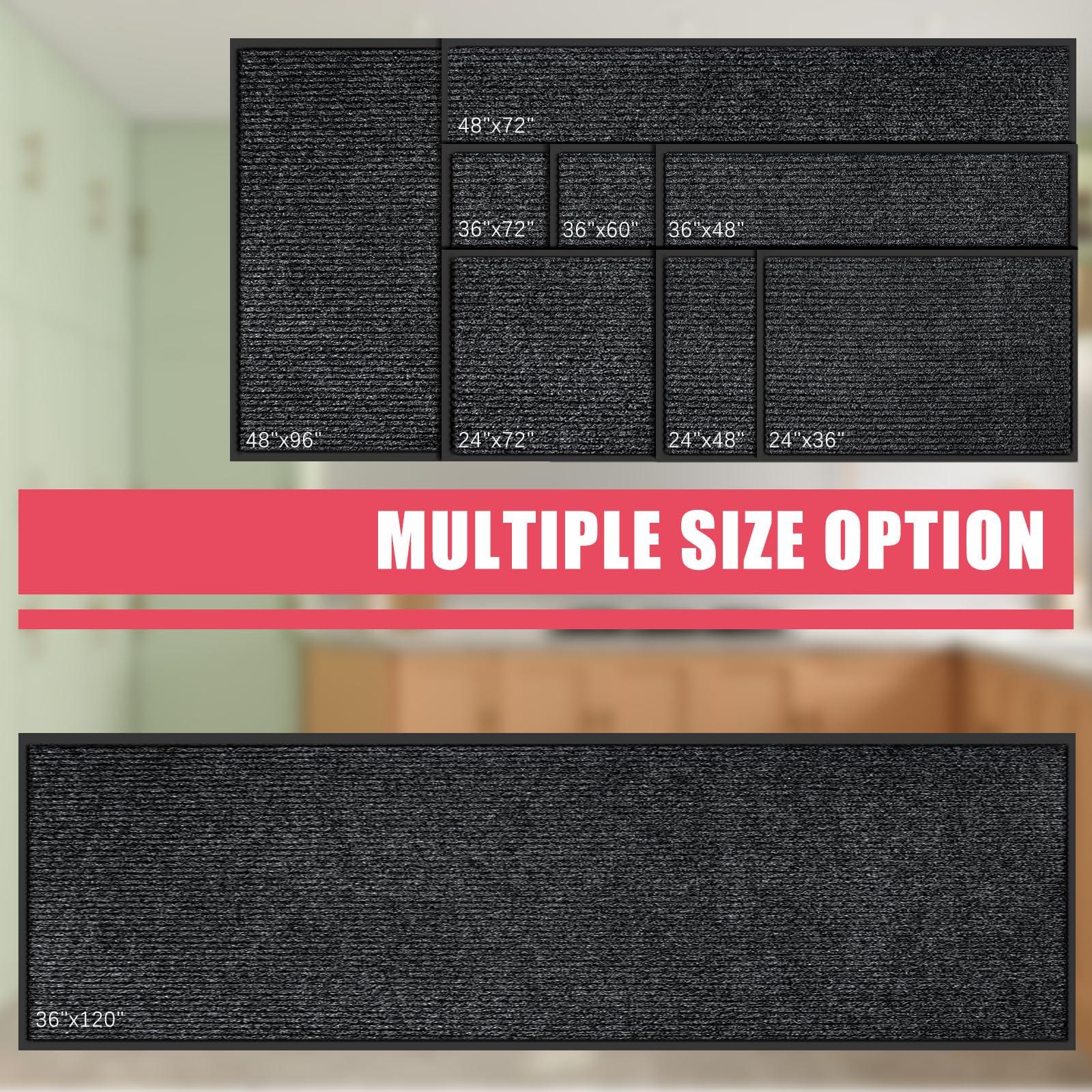 Kuyal Front Door Mat 2'x6' packaging display