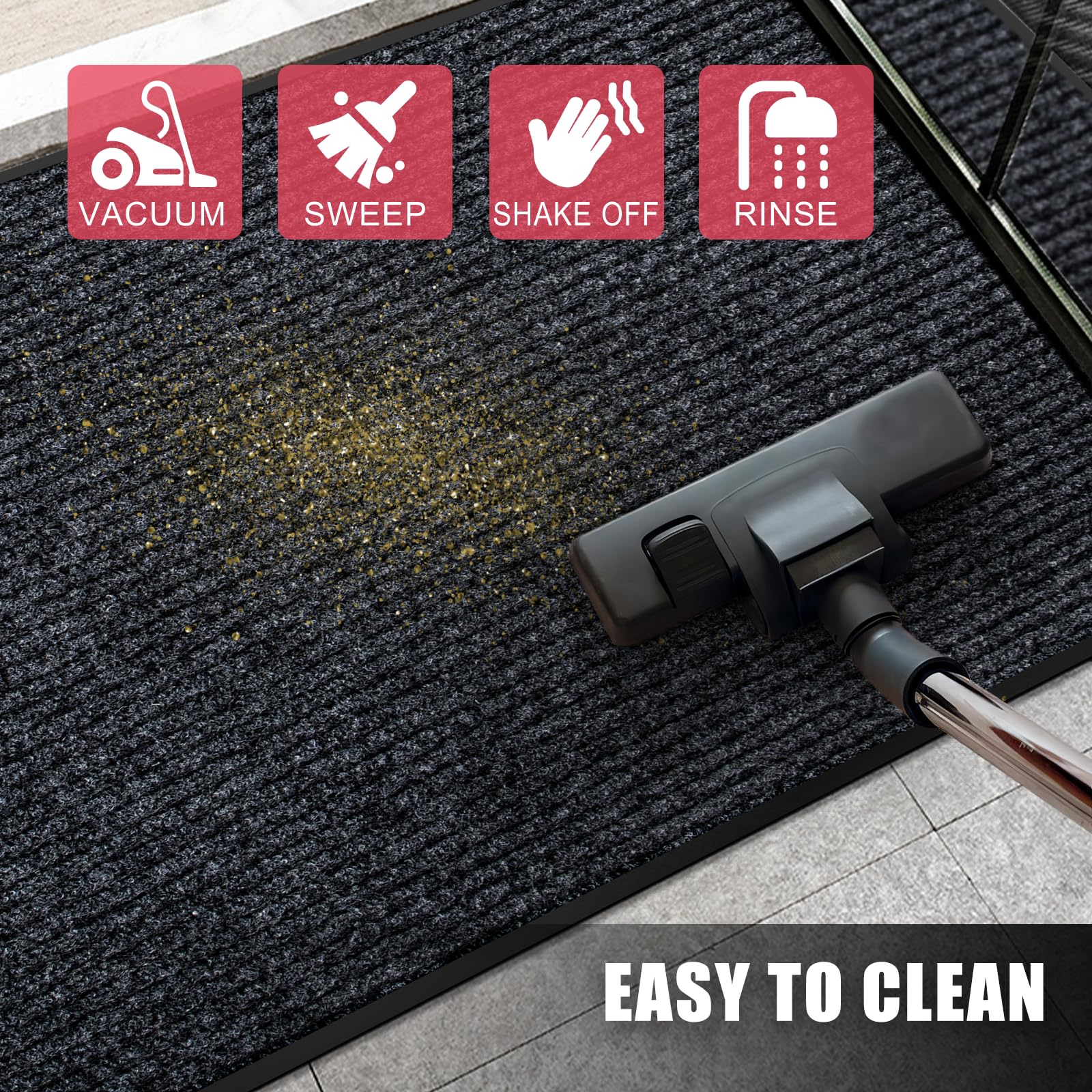 Kuyal Front Door Mat 2'x6' rolled up for storage
