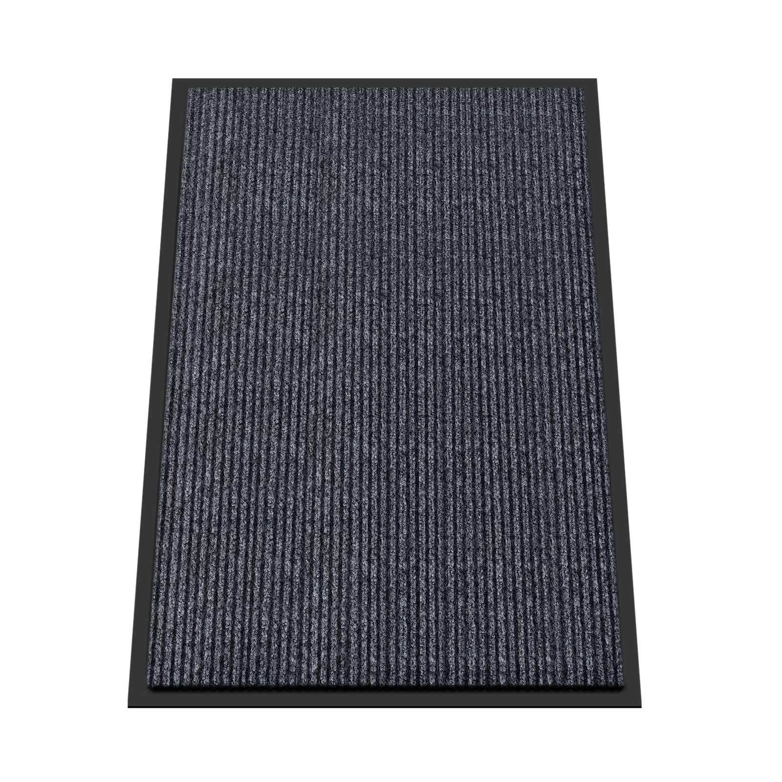 Kuyal Front Door Mat 24" x 36" dark gray front view