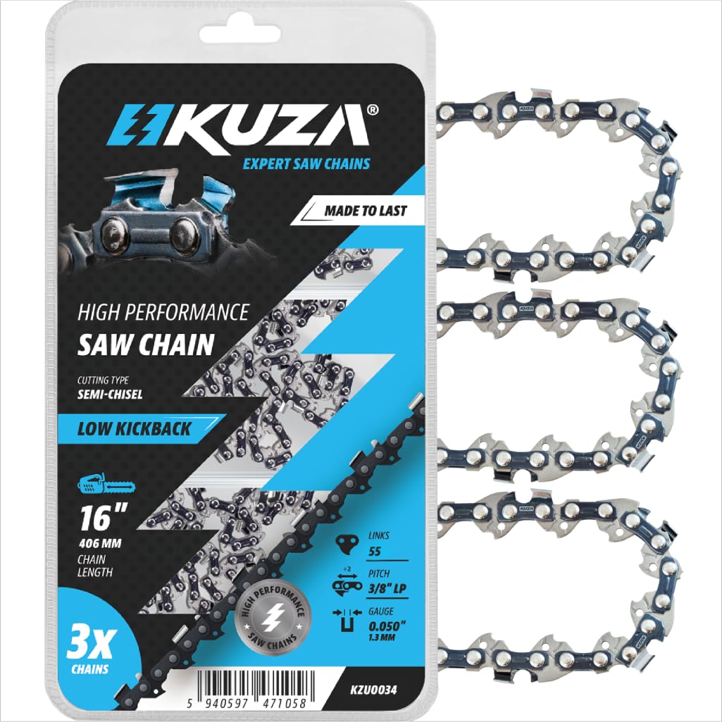 KUZA 16 Inch Chainsaw Chain front view with packaging