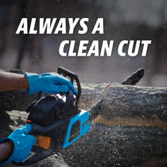 KUZA chainsaw chain installed on a compatible saw model