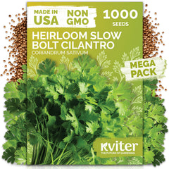 KVITER 1,000 Slow Bolt Cilantro Seeds packet front view